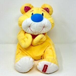 15" Fisher Price Yellow Rumple Bear Blue Nose Plush Floppy Teddy 1998 90s Baby